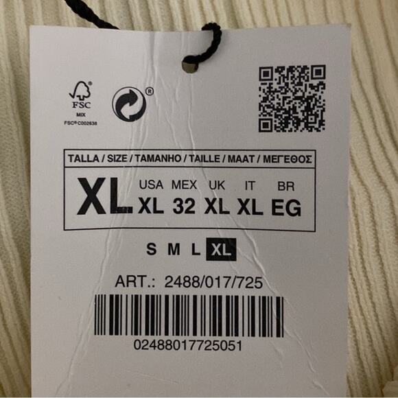 Zara Cream Bodysuit Knit Cut Out Halter Neck Size XL - Picture 9 of 9